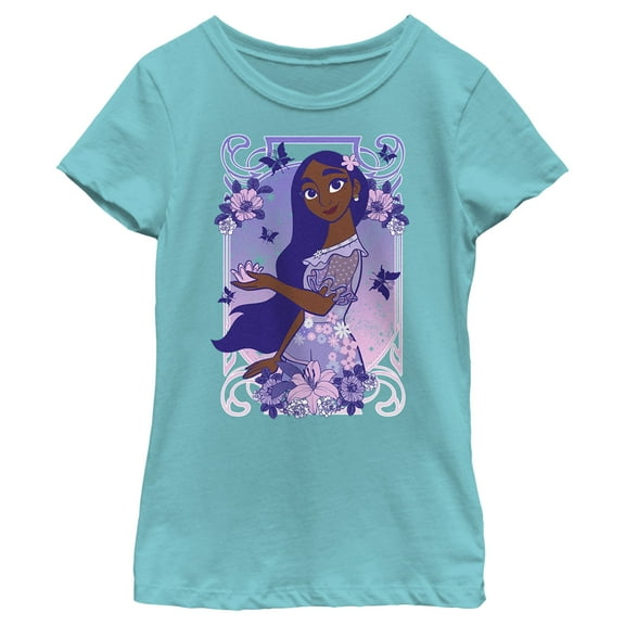 Girl's Encanto Isabela Pretty in Purple Graphic Tee Tahiti Blue Large