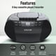 thumbnail image 2 of CD portátil Boombox Craig de carga superior con radio AM/FM, color negro, 2 of 5