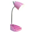 thumbnail image 3 of Simple Designs 18.5" Gooseneck Organizer Desk Lamp with iPad/Tablet Stand and Charging Outlet, Pink, 3 of 18