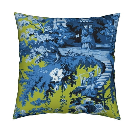 Chinoiserie Toile Asian Chinese Throw Pillow Cover W Optional