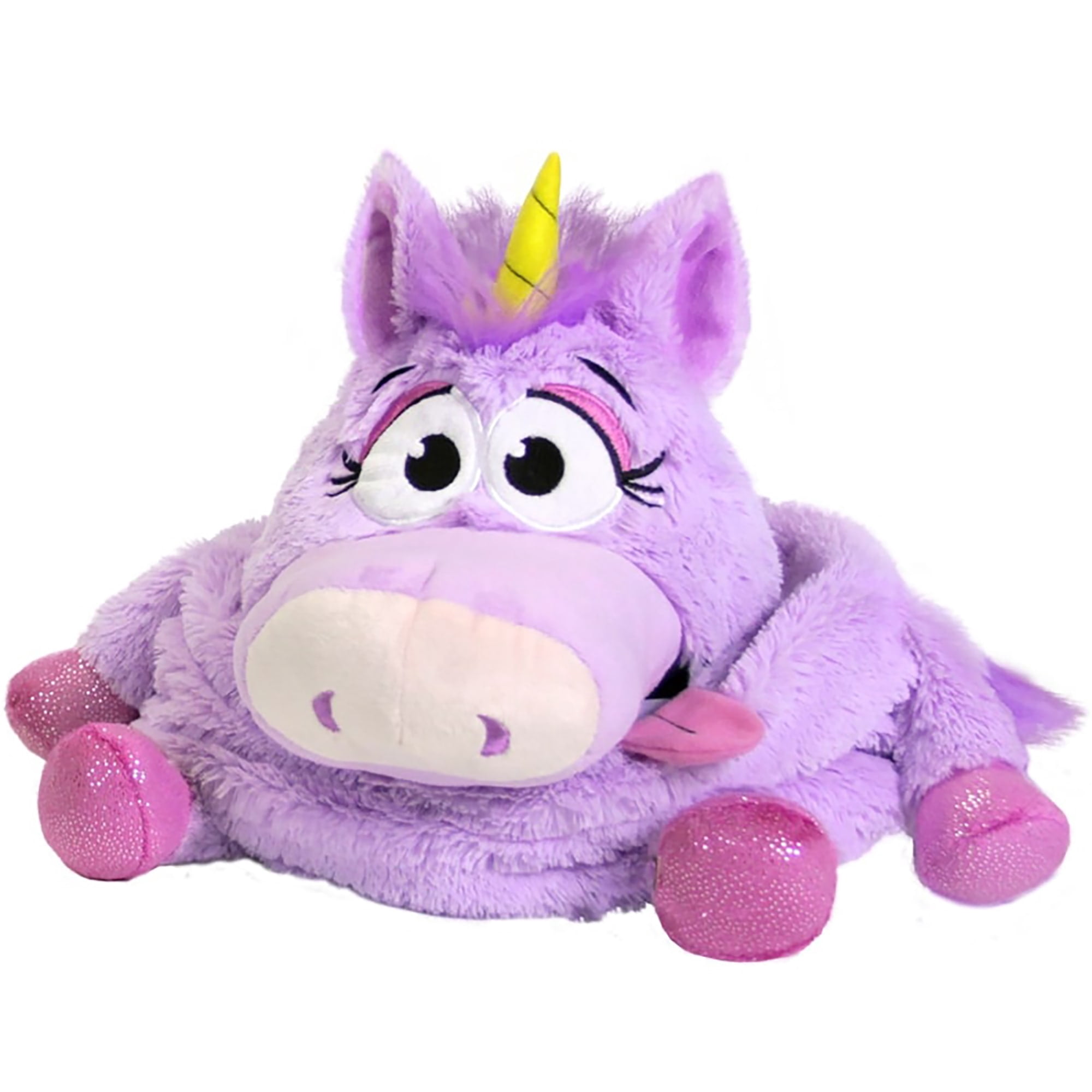 Tummy Stuffers: Unicorn - Purple - Storage Plush, Holds Items-Blankets-Toys Inside, Stuff-Store-Play, Kids Soft Magical Character Companion, Huggable