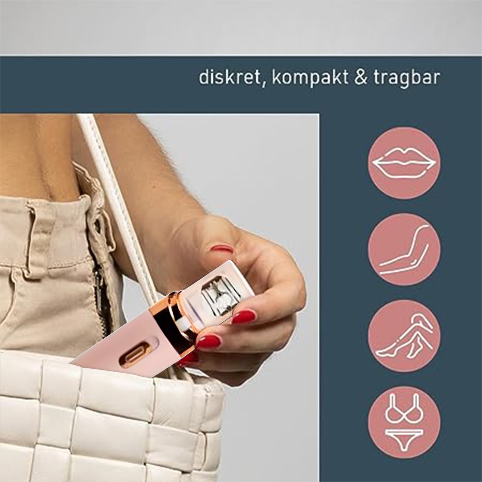 Battery Operated Facial Hair Epilator | LED Light Handheld Hair