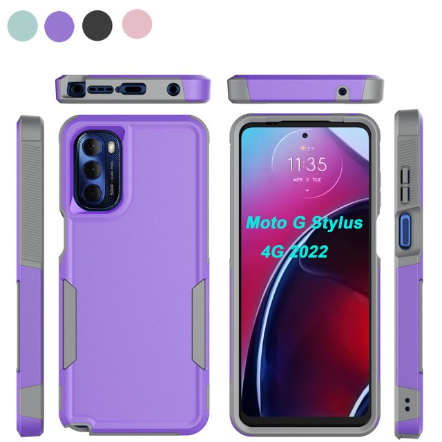 For Moto G pure/ G Power(2022)Case, 2 in 1 Hard PC Phone Case for Moto G pure/ G Power(2022), Rubber & Rugged Shockproof Full Body Protection Case Cover-Black