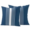 thumbnail image 6 of Navy Blue White Stripe Outdoor Pillow Covers 18x18 Inch Throw Pillow Covers Set of 2 Waterproof Decorative Pillow Cases Modern Rustic Vertical Striped Cushion Covers for Patio Furniture Garden Couch, 6 of 8