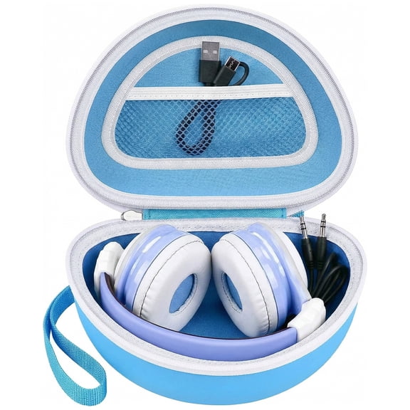Case for eKids, for Beats Studio Pro, Solo3, Studio3, Solo2 Wireless Bluetooth Portable Headphones, Kids and Toddler Headband Storage Holder Bag Pouch (Box Only)-LightBlue