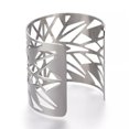 thumbnail image 2 of EOEMY 304 Stainless Steel Cuff Bangles Silver 2-1/8 Inches(5.3Cm) 54.5mm Wide Z248-Default, 2 of 3
