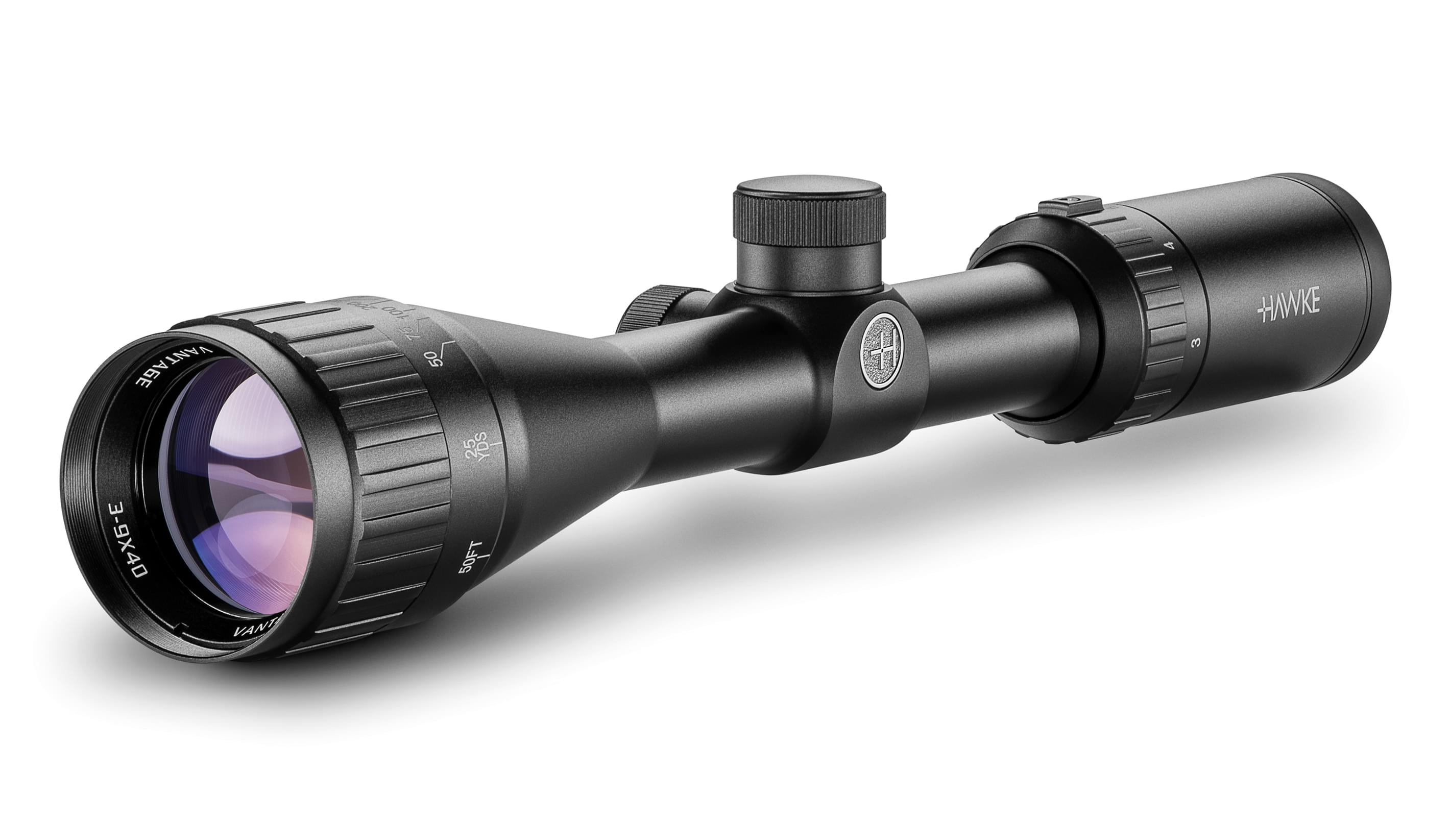 Hawke Vantage 3-9x40mm AO Mil-Dot Reticle Rifle Scope, Matte Black - 14123