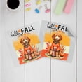 thumbnail image 3 of Hello Fall Goldendoodle Football Welcome Autumn with Leaves Pumpkins Cutout Transfer Sticker Doodle Dog Lover Gifts Idea Transparent Decal Art Decor - 00012, 3 of 5