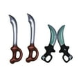 thumbnail image 1 of 4 armas piratas inflables para Halloween, accesorios para fiestas, espadas, decoración de Halloween, 2 armas piratas con mango marrón y 2 armas piratas con mango negro., 1 of 7