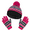 Purple, Red, variant on OZERO 2Pcs Kids Winter Knit Hat Gloves Set for 4-10 Year Boys and Girls