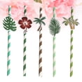 thumbnail image 2 of KAKOWELY 50 pajitas de papel decorativas para fiestas hawaianas, decoración con temática hawaiana, 2 of 4