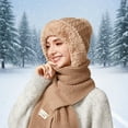 thumbnail image 2 of Bibifish One Piece Scarf Hats For Women Knitted Earmuffs Hats Soft Scarf Winter Thermal Scarf Hats Outdoor Activities Soft Scarf Hats, 2 of 5