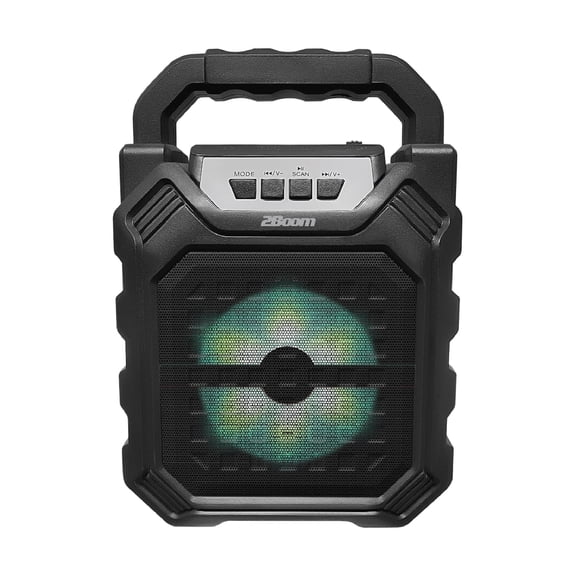 2BOOM Portable Bluetooth Boombox Speaker w/ LED Lights, Aux , FM Radio, USB, TF