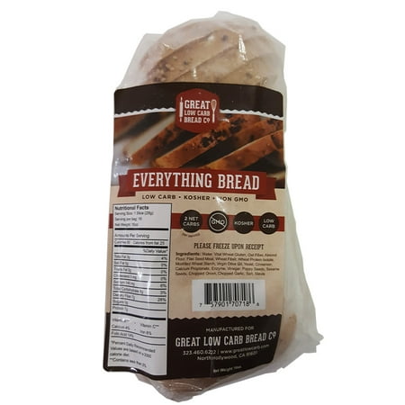 Great Low Carb Bread Company - 1 Net Carb, 16 oz, Everything (Best High Fiber Bread)