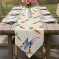 thumbnail image 6 of Grey Bunny Easter Table Runner Linen Burlap Table Runner 108 Inches Long Rabbits Spring Botanical Carrots Dresser Scarves for Kitchen Island Coffee Dining Party Wedding Banquet Holiday Decor 13"x108", 6 of 8