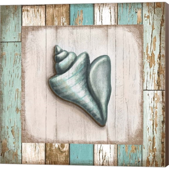 Great Art Now Turquoise Seashell by Elizabeth Tyndall, Canvas Wall Art, 12W x 12H
