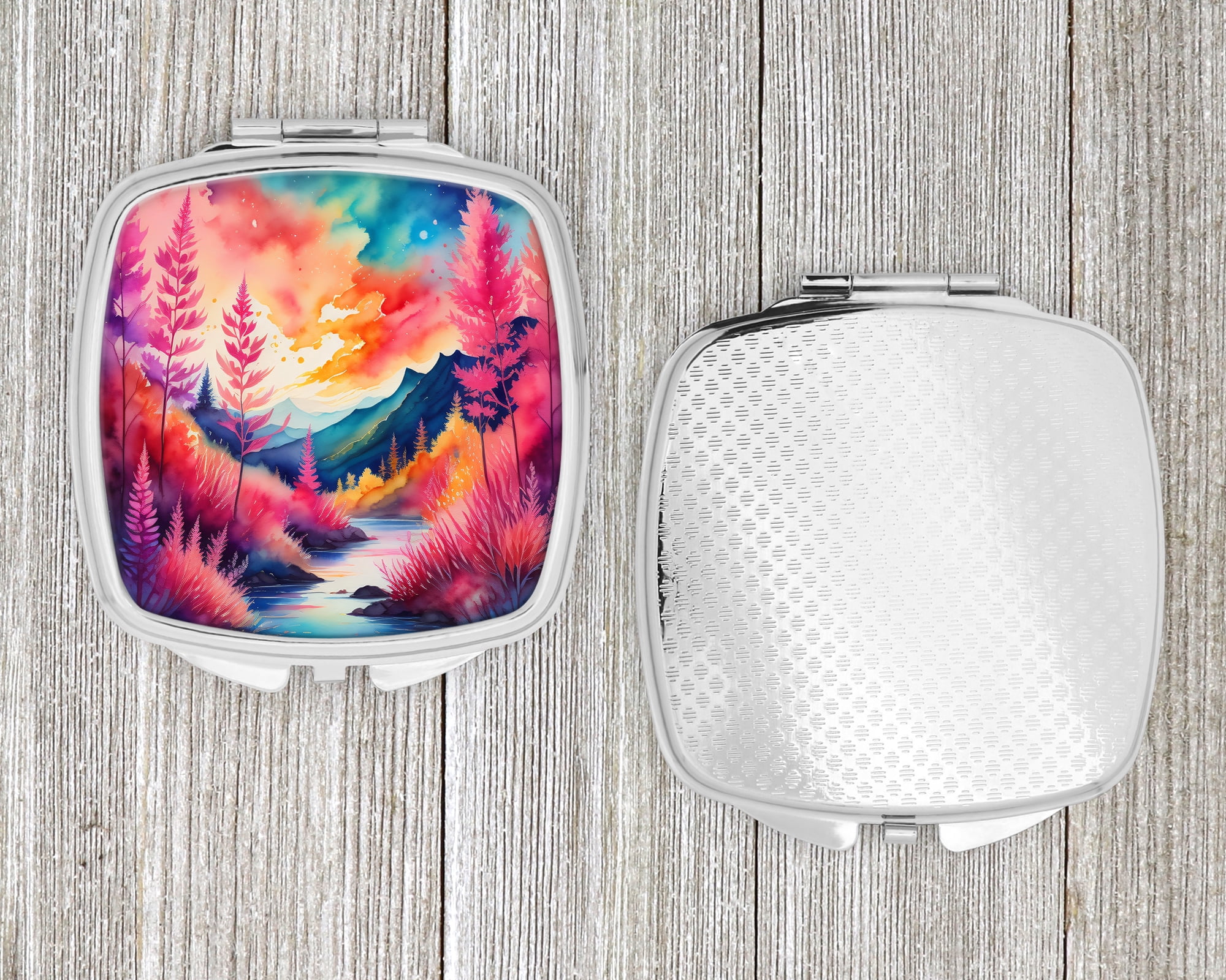 Colorful Astilbe Compact Mirror 2.75 in x 3 in