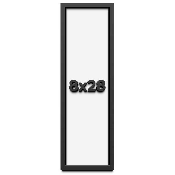 8x28 Shadow Box Frame Black | 1 inches Deep Real Wood Contemporary Shadowbox Display Frame | UV
