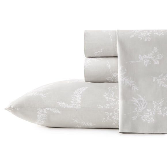 Stone Cottage Percale Collection Sheet Set-100% Cotton, Crisp & Cool, Lightweight & Moisture-Wicking Bedding, Twin, Foliage