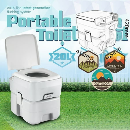 Ktaxon 5 Gallon 20L Flush Porta Potti Outdoor Indoor Travel Camping Portable Toilet for Car, Boat, Caravan, Campsite, Hospital, (Best Small Caravan With Shower And Toilet)