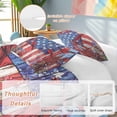 thumbnail image 3 of American Flag Bedding 3 Piece Duvet Cover Set Queen Size, Red Blue Star Stripe Patriotic Floral Bird Soft Microfiber Comforter Cover with Zipper Closure & Pillowcases, FadeResistant Quilt Cover, 3 of 9