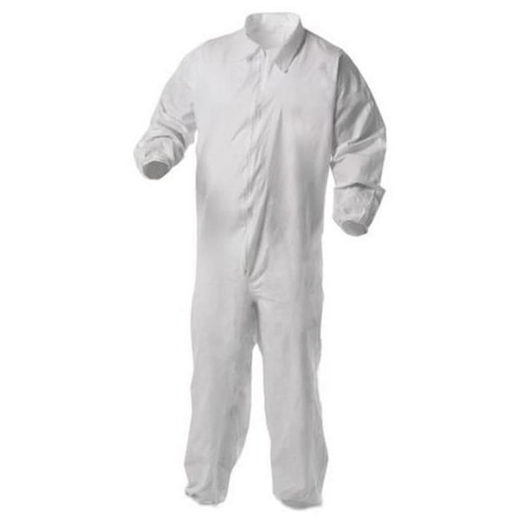 Kleenguard A35 Liquid and Particle Protection Coveralls, Zipper Front, Elastic Wrists and Ankles, 2X-Large, White, 25/Carton