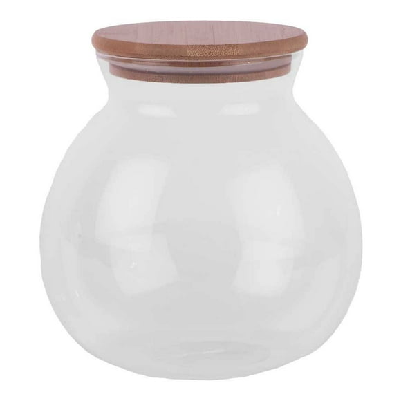 Recipiente Hometrends de Vidrio con Tapa de Bambú 1.7 Litros