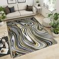 thumbnail image 2 of Modern Swirl Retro Bedroom Rug, Nordic Black and White Abstract Marble Pattern Area Carpet, Rug Pad Fuzzy Plush Soft Durable Enough Apply to Office Family and Pet Balcony 2x3ft, 2 of 6