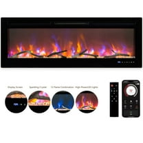 JoanKaren 50" Smart Electric Fireplace,WiFi Enabled,Recessed & Wall Mounted Fireplace with Remote Control & Multicolor Flame