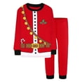 thumbnail image 3 of Kids Christmas Pajamas Cute Santa Claus Pajamas Holiday Sleepwear Long Sleeve Crew Neck Nightwear Set Matching Christmas Outfits 4-5 Years, 3 of 3