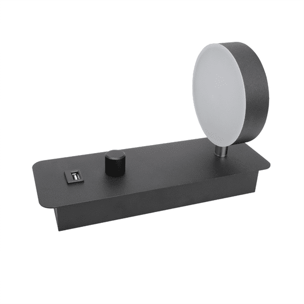 Lámpara de Pared Lámpara de Pared LED Rotación de 300 Grados Lámpara de Pared Interior USB 9W Lámpara de Pared Apliques de Pasillo Negro