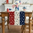 thumbnail image 5 of LanSuare Patriotic Table Runners, Red/White/Blue Star Design, Holiday Kitchen & Dining Decor, July 4th Party Essentials, 5 of 6