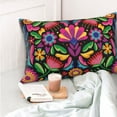 thumbnail image 6 of Disketp Pillow Covers Colorful Floral Embroidery Mexican Pattern Throw Pillow Case Cushion Covers,Cushion For Bedroom,Couch,Home-16"X24", 6 of 8