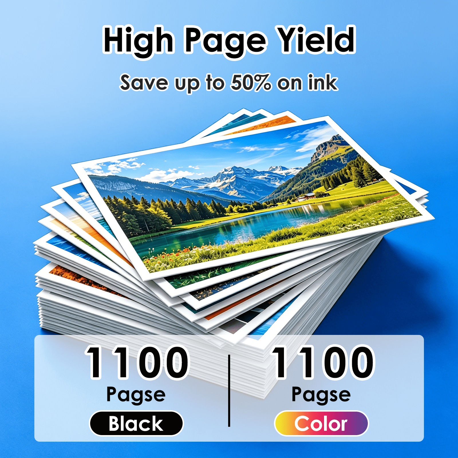HIPAGE 822 Ink Cartridges Compatible with Epson 822 Ink for Epson 822XL Ink Cartridge Combo Pack for  WF-3820 WF-4830 WF-4833 Printer