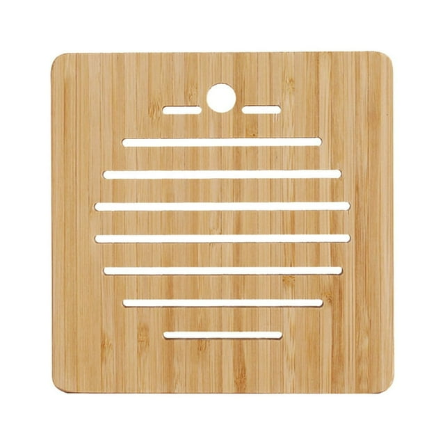 CHUANK Wooden Trivet Hot Pad for Kitchen Table - Large Round Heat Resistant Dining Table for Hot Dishes Pots Plates - Natural Wood Insulated Table Protector No Paint No Wax Temperature S