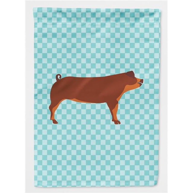 Carolines Treasures BB8116GF Duroc Pig Blue Check Drapeau de Jardin