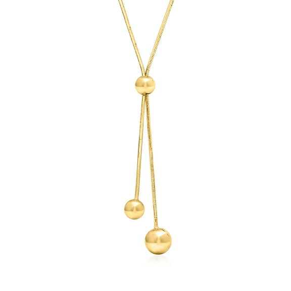 Ross-Simons Italian 18kt Gold Over Sterling Snake-Chain Lariat Necklace, Women's, Adult