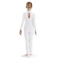 thumbnail image 2 of Haitryli Gymnastics Leotards for Girls One-piece Jumpsuit Long Sleeve Mesh Spliced Long Bodysuit Dancewear White 10, 2 of 5