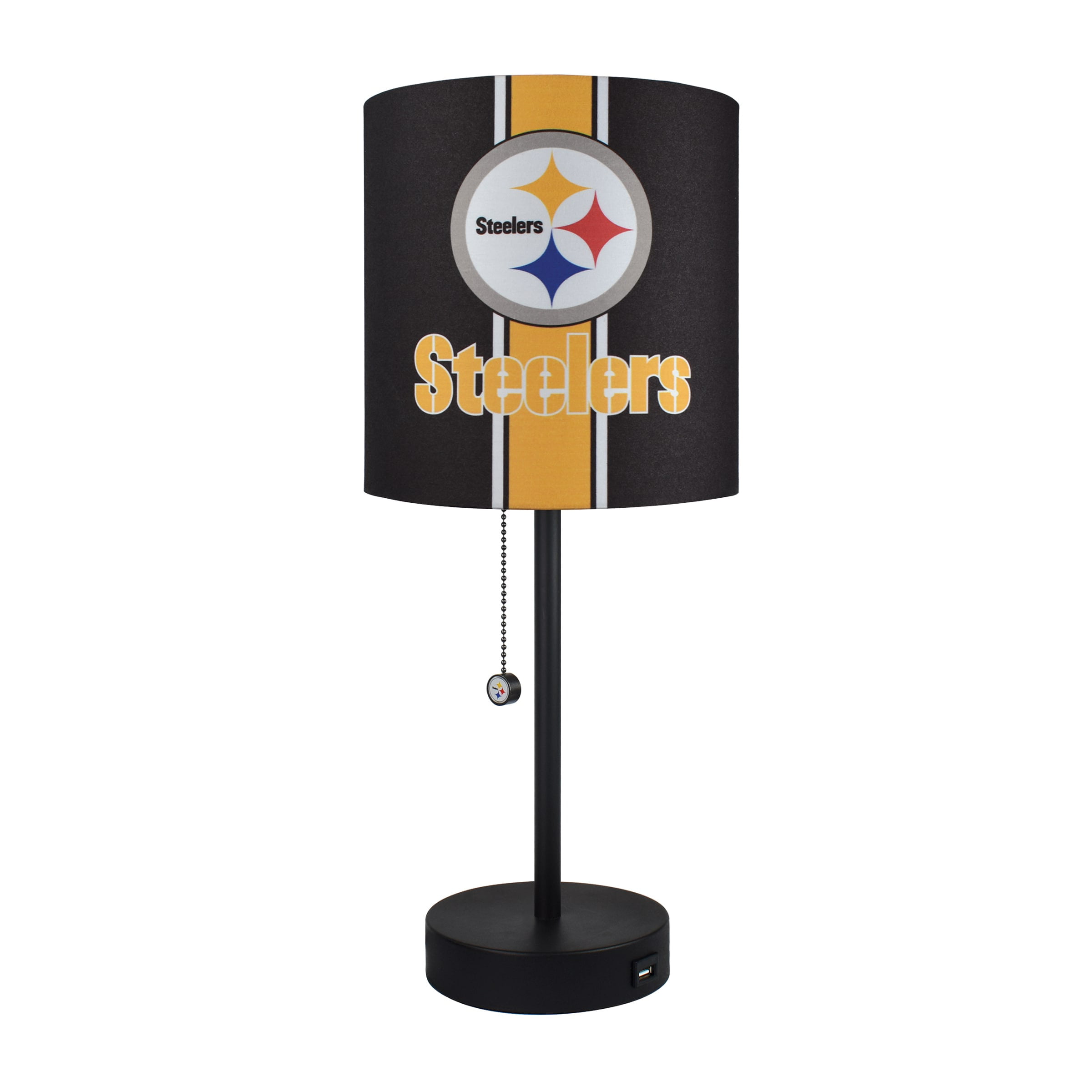PS Table Lamp with Shade Pittsburgh Your Favorite Team Plate Rolled in on The lamp Base 