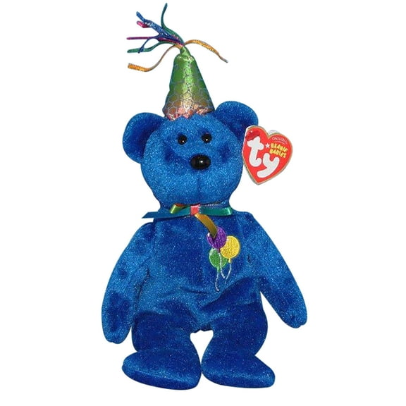 Ty Beanie Baby: Happy Birthday the Bear - Blue | Stuffed Animal | MWMT's