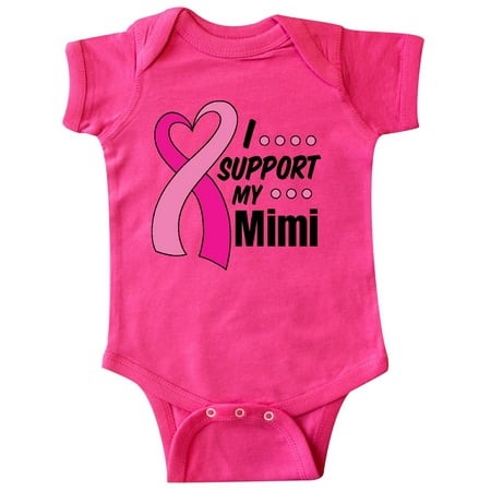 

Inktastic Breast Cancer Awareness I Support My Mimi with Pink Ribbon Gift Baby Boy or Baby Girl Bodysuit