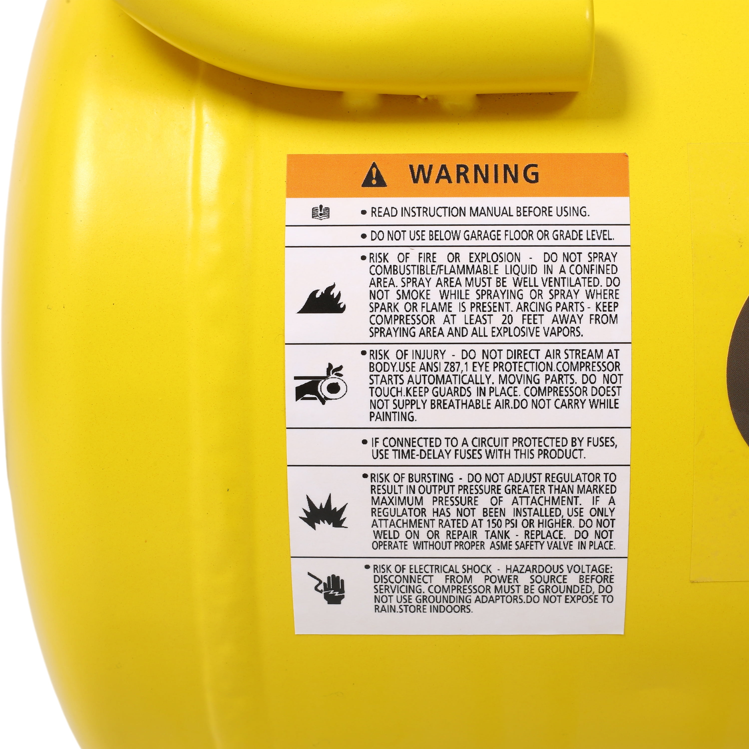 Power Drill, 1.5HP Silent Oil-Free Air Compressor 8 Gallon, Oil-Free, Electric Shop Air Compressor Portable,Lightweight with Wheels, 70 dBA Noise Level, with Automatic Drain Valve,Yellow