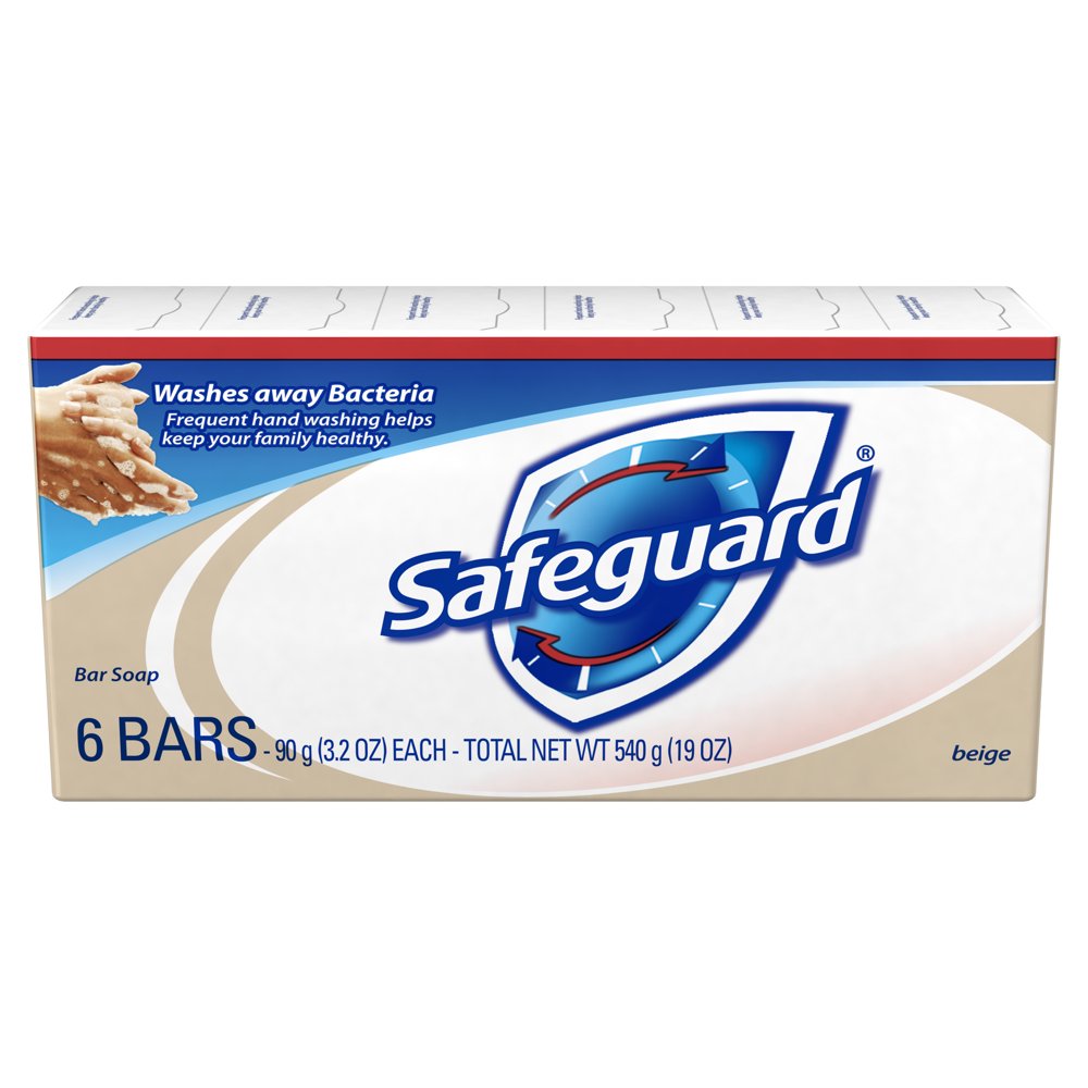 Safeguard Deodorant Bar Soap, Beige 3.2 oz, 6 count
