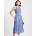 thumbnail image 2 of Moomaya Womens Printed Dress, Spaghetti Strap Cyte Midi Dress, 2 of 9