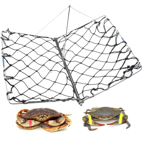 AirFly Foldable Crabjaw Trap with Bait Clip - Castable Crab Hawk Potfor Dungeness and Blue Crabs in FL, OR, WA, TX, and CA, Designed in USA