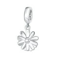 thumbnail image 2 of Bling Jewelry Womens White Sunflower Daisy Charm Bead 14K Gold Plated Sterling Silver for Bracelets, 2 of 4