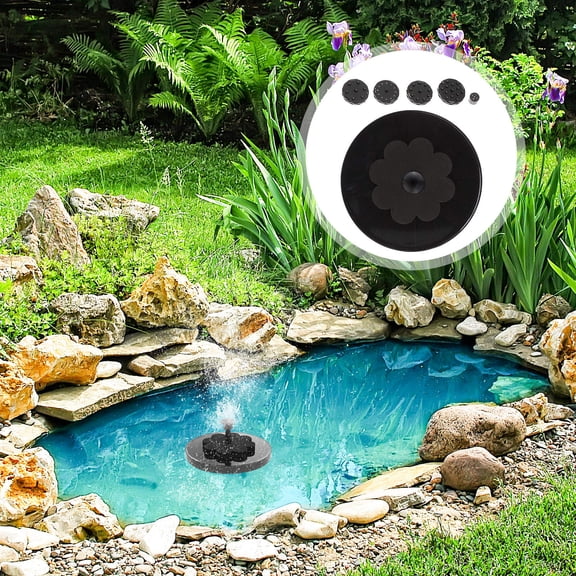 NICEXMAS Solar Powered Outdoor Floating Fountain Pump for Garden Pond Water Feature and Backyard Decor