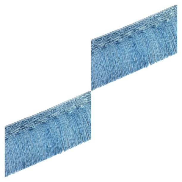 Yuarrent Decoración de cortina con flecos elegantes, borlas, poliéster, duradero, cinta de encaje DIY, borlas de seda, azul lago 4 lago azul cuatro 2Conjunto
