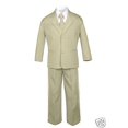 thumbnail image 5 of 6pc Boy Kid Teen Formal Wedding Khaki Stone Suit Tuxedo Extra Satin Necktie S-4T, 5 of 6