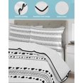 thumbnail image 4 of Quilts Queen Size, White Boho Geometric Soft Comforter Bedding Set for Bed, Abstract Art Dots Striped Lightweight Quilted Bedspread with Pillow Cover(2 Pieces) for All Season, 90x96 Inch, 4 of 6